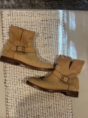 Frye Tan Leather Engineer Boots Women’s Size 8 Made in Mexico
